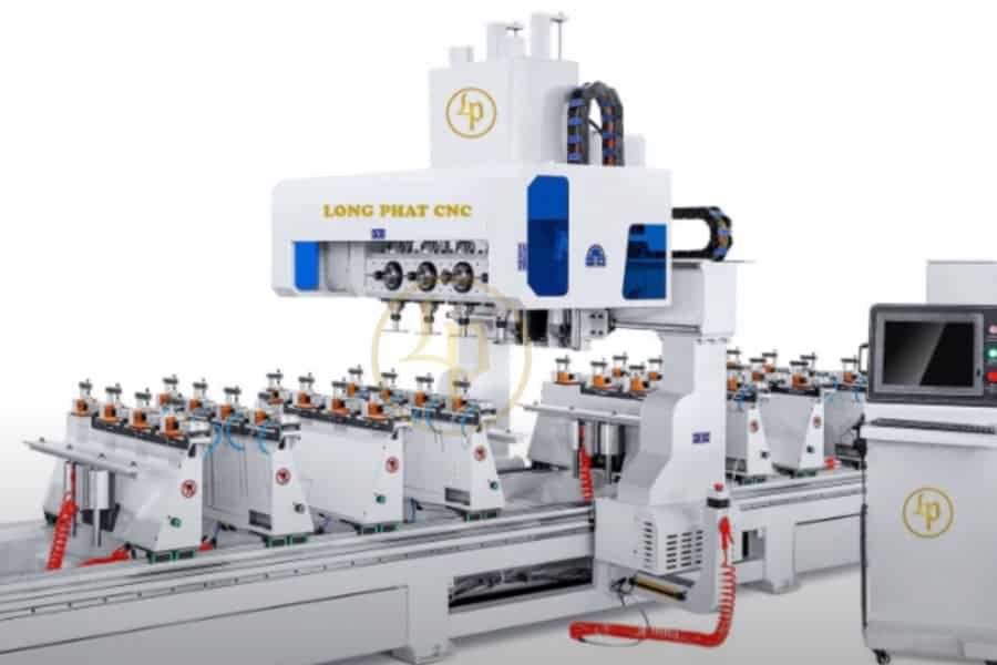 Máy CNC làm mộng âm dương đa chức năng 4 trục 16 đầu xoay 360 độ