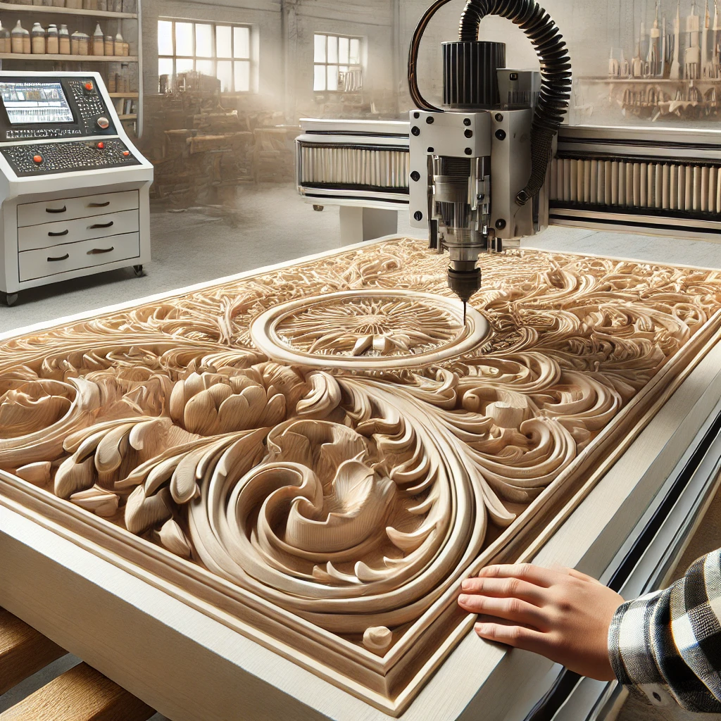 Gia Công Bề Mặt Gỗ Với Máy CNC Router
